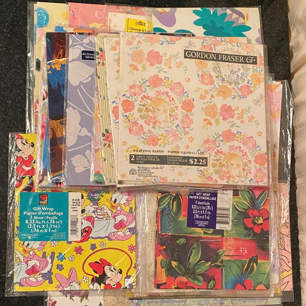 Bundle of 34 Assorted New Gift Wrap